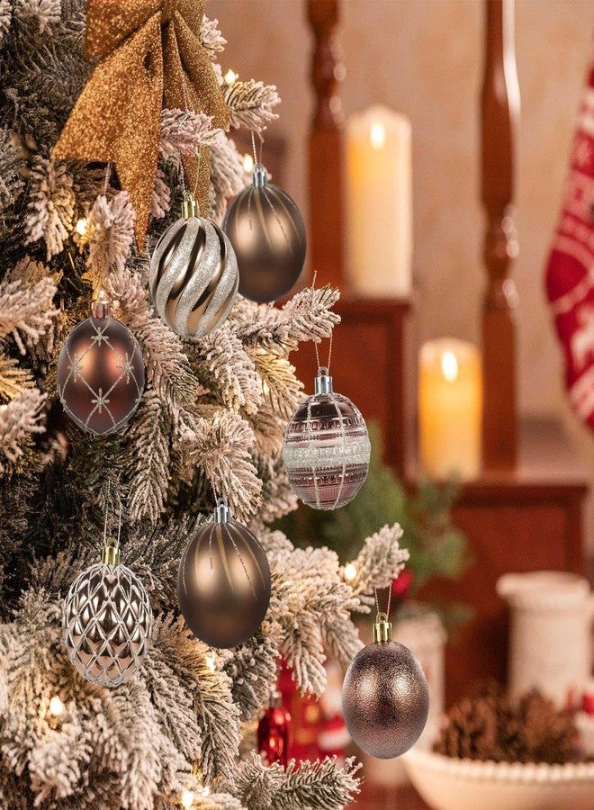 SVNVIOZ Christmas Tree Ball Ornaments 20ct Set, 2.36 Inch Copper Brown Gold Christmas Decorations, Shatterproof Hanging Ornaments for Xmas Holiday Decoration (Bronze Copper&Gold) - Image 5